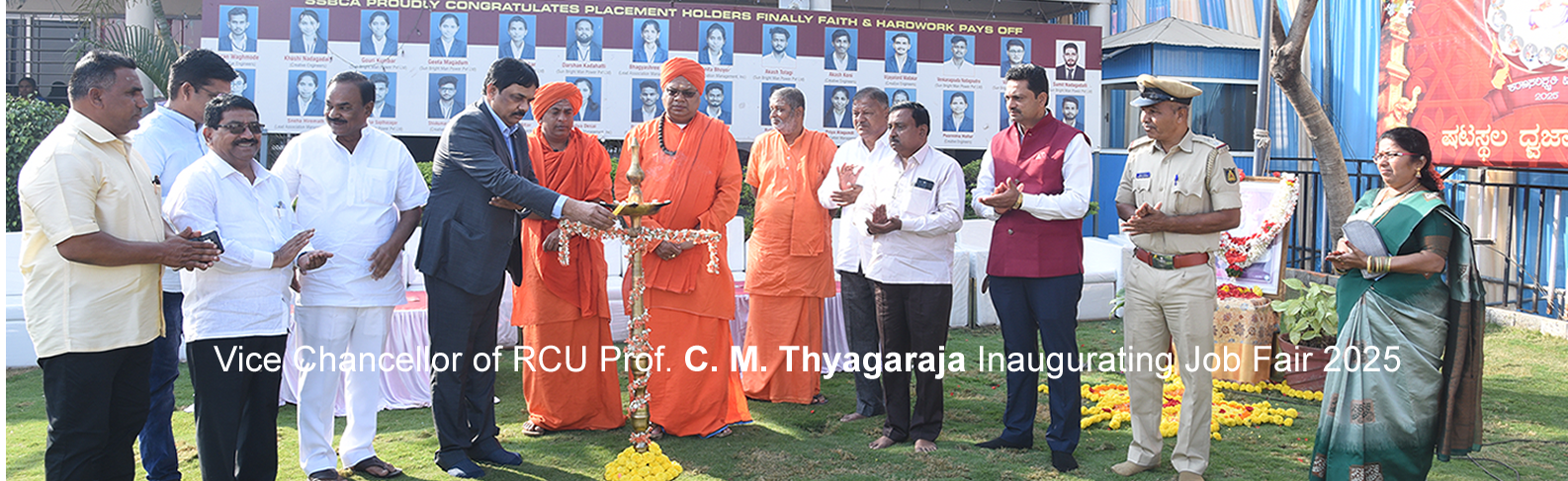 Vice Chancellor of RCU Prof. C. M. Thyagaraja Inaugurating Job Fair 2025